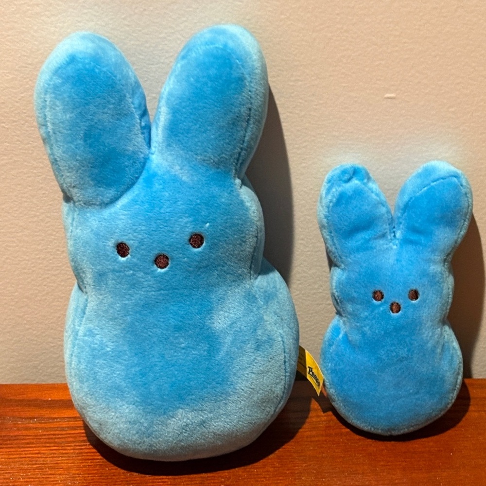 Peeps Blue Plush Bunnies Set of 2